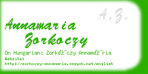 annamaria zorkoczy business card